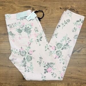 NEW Big Star Women 30 Alex Mid Rise Skinny Jeans Floral Pink Blossom Romantic